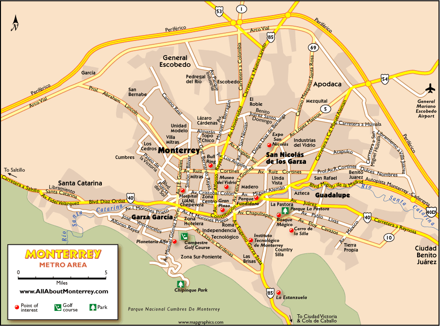 Monterrey Map Mexico Monterrey Map 
